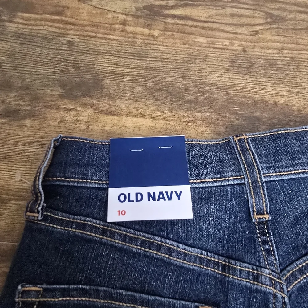 New Old Navy Dark Blue Jean Shorts Girls Size 10 Adjustable Waist